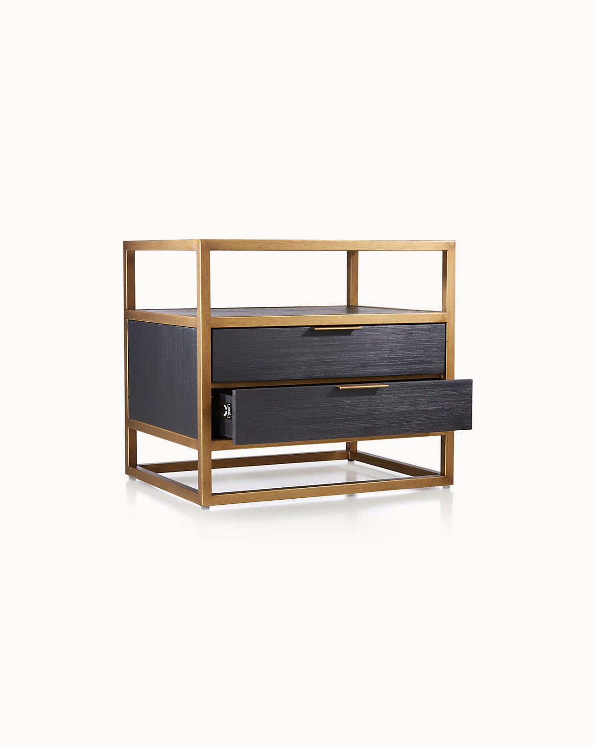 Black 2-Drawer Nightstand - Imagen 2