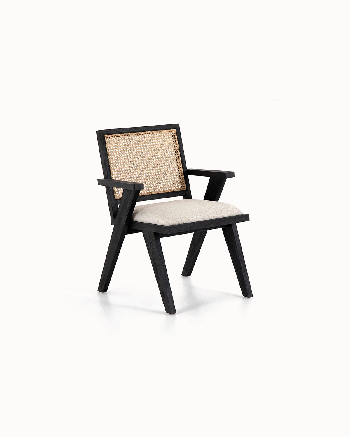 Upholstered Cane Dining Chair - Imagen 2